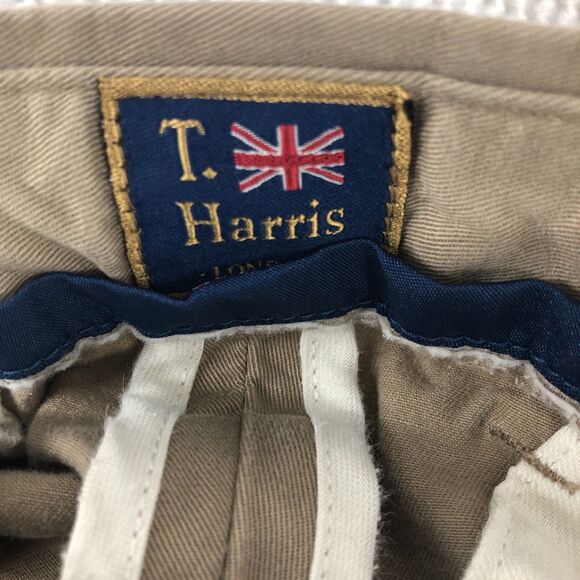 T Harris chino pants men’s khaki 32 x 30 regular fit flat front - Picture 3 of 7